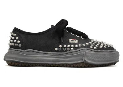 Pre-owned Miharayasuhiro Men's Maison Mihara Yasuhiro Baker Og Sole Studded Canvas Low Sneakers In Black
