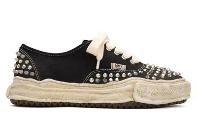 Pre-owned Miharayasuhiro Men's Maison Mihara Yasuhiro Baker Og Sole Studded Canvas Low Sneakers In Black