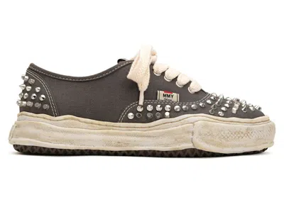 Pre-owned Miharayasuhiro Men's Maison Mihara Yasuhiro Baker Og Sole Studded Canvas Low Sneakers In Grey