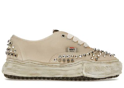 Pre-owned Miharayasuhiro Men's Maison Mihara Yasuhiro Baker Og Sole Studded Canvas Low Sneakers In White