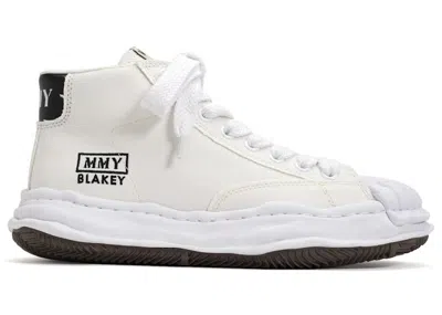 Pre-owned Miharayasuhiro Men's Maison Mihara Yasuhiro Blakey Og Sole Canvas High Sneakers In White/black