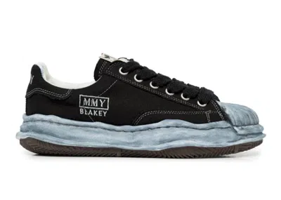 Pre-owned Miharayasuhiro Men's Maison Mihara Yasuhiro Blakey Og Sole Canvas Low Over Dye Sneakers In Black/indigo In Multi