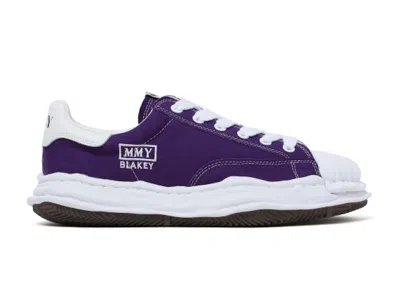Pre-owned Miharayasuhiro Men's Maison Mihara Yasuhiro Blakey Og Sole Canvas Low Sneakers In Royal Purple/white