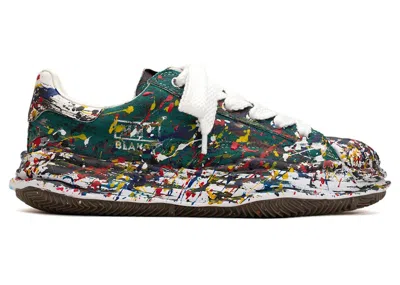 Pre-owned Miharayasuhiro Men's Maison Mihara Yasuhiro Blakey Og Sole Canvas Low Sputtering Paint Sneakers In Green