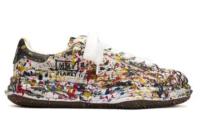 Pre-owned Miharayasuhiro Men's Maison Mihara Yasuhiro Blakey Og Sole Canvas Low Sputtering Paint Sneakers In White