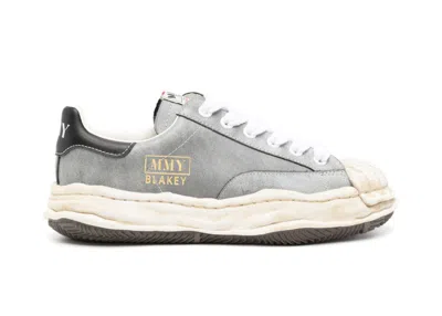 Pre-owned Miharayasuhiro Men's Maison Mihara Yasuhiro Blakey Og Sole Leather Low Grey Sneakers In Black