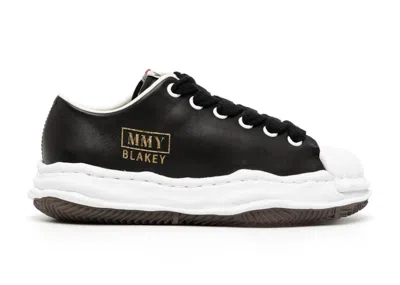 Pre-owned Miharayasuhiro Men's Maison Mihara Yasuhiro Blakey Og Sole Seamless Leather Low White Sneakers In Black