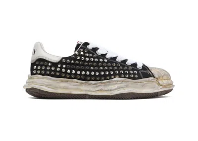 Pre-owned Miharayasuhiro Men's Maison Mihara Yasuhiro Blakey Stud Sneakers In Black/white/silver