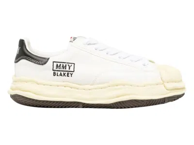 Pre-owned Miharayasuhiro Men's Maison Mihara Yasuhiro Blakey Vintage Sole Canvas Low Sneakers In White