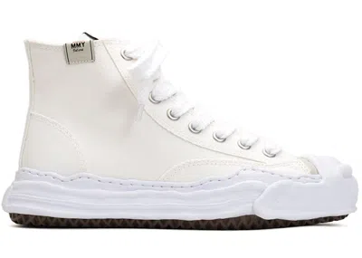 Pre-owned Miharayasuhiro Men's Maison Mihara Yasuhiro Hank Og Sole Canvas Hi Sneakers In White
