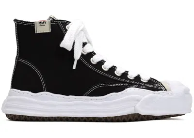 Pre-owned Miharayasuhiro Men's Maison Mihara Yasuhiro Hank Og Sole Canvas Hi White Sneakers In Black