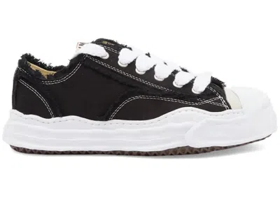 Pre-owned Miharayasuhiro Men's Maison Mihara Yasuhiro Hank Og Sole Canvas Low Frayed Sneakers In Black/white