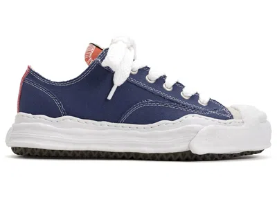 Pre-owned Miharayasuhiro Men's Maison Mihara Yasuhiro Hank Og Sole Canvas Low Sneakers In Navy Blue/white