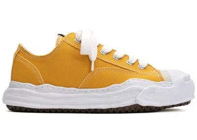 Pre-owned Miharayasuhiro Men's Maison Mihara Yasuhiro Hank Og Sole Canvas Low Sneakers In Yellow/white In Multi