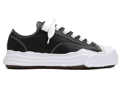Pre-owned Miharayasuhiro Men's Maison Mihara Yasuhiro Hank Og Sole Leather Low Sneakers In Black/white