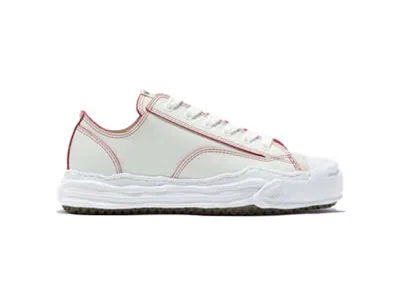 Pre-owned Miharayasuhiro Men's Maison Mihara Yasuhiro Hank Og Sole Red Line Leather Low Sneakers In White