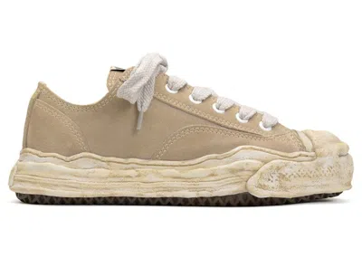 Pre-owned Miharayasuhiro Men's Maison Mihara Yasuhiro Hank Og Sole Suede Low Sneakers In Beige/white