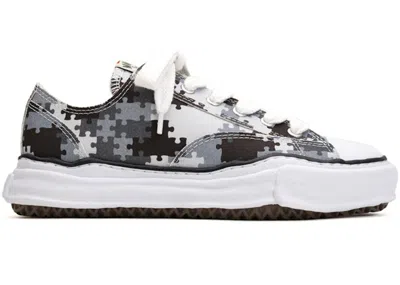 Pre-owned Miharayasuhiro Men's Maison Mihara Yasuhiro Peterson Og Sole Canvas Low Peace And After Camo Sneakers In Black/grey In Multi