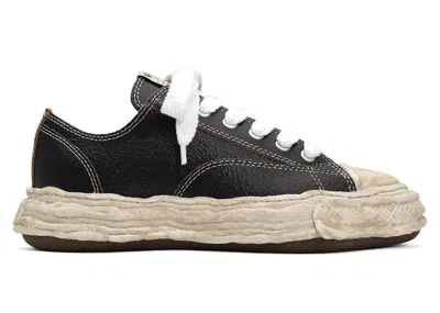 Pre-owned Miharayasuhiro Men's Maison Mihara Yasuhiro Peterson Og Sole Leather Low Cracking Leather Sneakers In Black/white