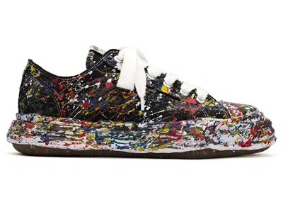 Pre-owned Miharayasuhiro Men's Maison Mihara Yasuhiro Peterson23 Og Sole Canvas Low Sputtering Paint White Sneakers In Black