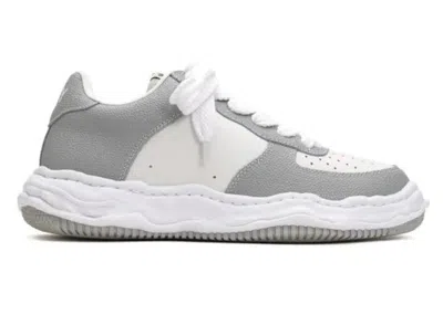 Pre-owned Miharayasuhiro Men's Maison Mihara Yasuhiro Wayne Og Sole Embossed Leather Low Sneakers In Grey/white