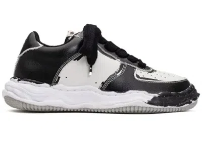 Pre-owned Miharayasuhiro Men's Maison Mihara Yasuhiro Wayne Og Sole Printed Leather Low Sneakers In Black/white In Multi