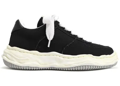 Pre-owned Miharayasuhiro Men's Maison Mihara Yasuhiro Wayne Og Sole Washed Canvas Low Sneakers In Black/white