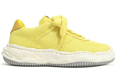 Pre-owned Miharayasuhiro Men's Maison Mihara Yasuhiro Wayne Og Sole Washed Canvas Low Sneakers In Yellow/white