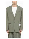Miharayasuhiro Single-breasted Khaki Jacket In Technical Fabric In Orange
