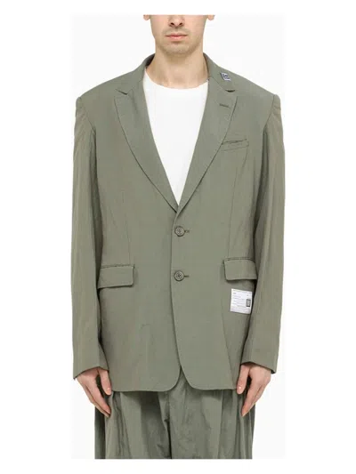 MIHARAYASUHIRO MEN'S SINGLE-BREASTED KHAKI JACKET