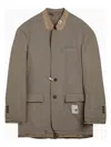 Miharayasuhiro Maison Mihara Yasuhiro Beige Wool Blend Jacket With Raw Cut Hem In Beige