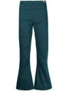 Miharayasuhiro Metallic Flared Trousers In Blue