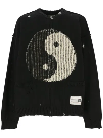 Miharayasuhiro Mihara Yasuhiro Graphic Detailed Crewneck Sweater In Black