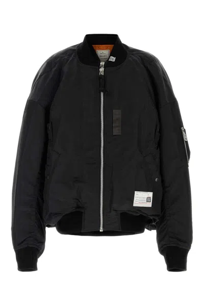 Miharayasuhiro Maison Mihara Yasuhiro Double Leyered Zipped Flight Jacket In Black