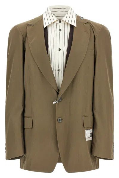 MIHARAYASUHIRO 'MIX LAYERED WOOL GABARDINE' BLAZER