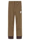 Miharayasuhiro Mix Layered Wool Gabardine Pants In Brown