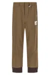 Miharayasuhiro Mix Layered Wool Gabardine Pants In Brown