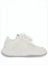 Miharayasuhiro Monochromatic White Calf Leather Sneakers With Textured Sole In White