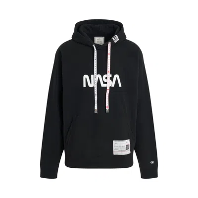 Miharayasuhiro Nasa-print Cotton Hoodie In Negro