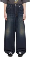 Miharayasuhiro Navy Light Denim Wide Jeans In Indigo
