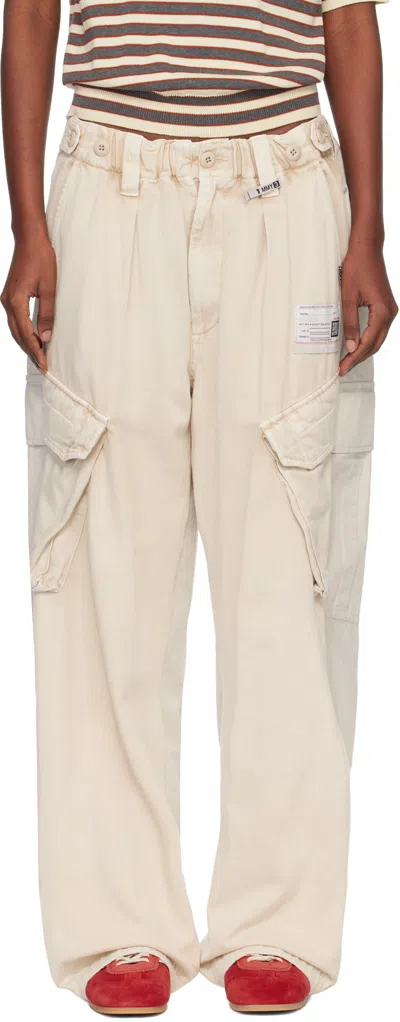 Miharayasuhiro Off-white Front Back Combined Cargo Pants In Neutral