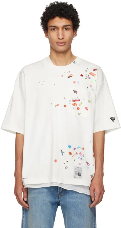 Miharayasuhiro Off-white Kids Sticker Printed T-shirt