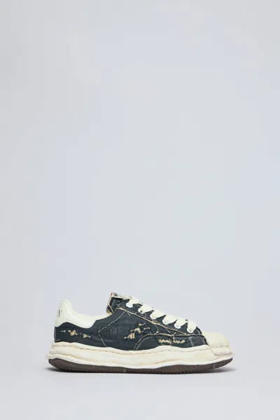 Miharayasuhiro Og Sole Ripped Overdye Canvas Low-top Sneaker In Black