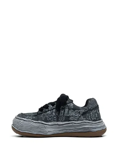 Miharayasuhiro Oliver Og Graffiti-print Chunky Sneakers In Black