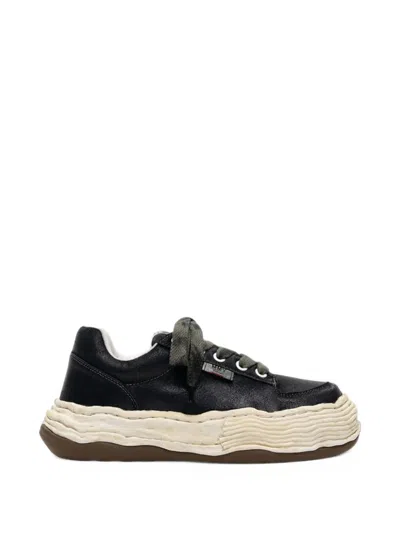 Miharayasuhiro Oliver Og Sole Waxed Low-top Sneakers In Green