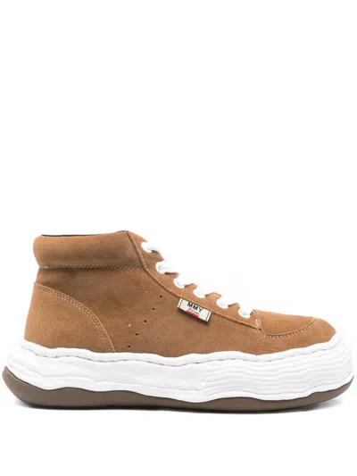 Miharayasuhiro Oliver Suede High-top Sneakers In Brown