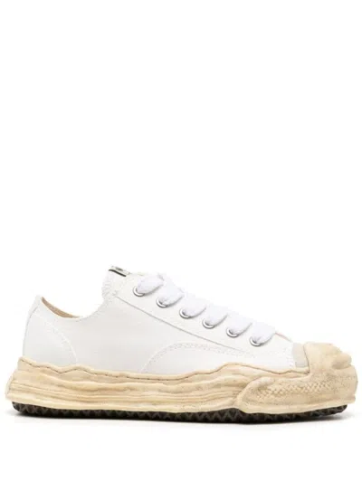Miharayasuhiro Original Sole Garment Dyed Canvas Low-top Sneaker In White
