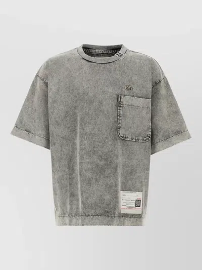 Miharayasuhiro Oversize Cotton T Shirt Crew Neck Pocket In Gray