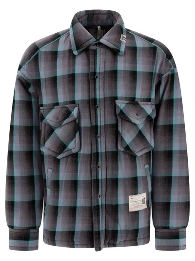 Miharayasuhiro Padded Check Overshirt Jackets Grey