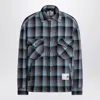 Miharayasuhiro Padded Shirt With Check Pattern And Chest Pockets In Navy